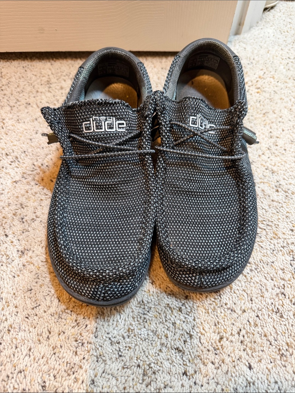 Hey Dude Wally Knit Slip-On Shoes - Charcoal Black